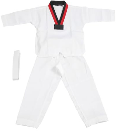 Aumotop Uniforme de Taekwondo para Niños, Traje de Entrenamiento Suave, Cómodo y Duradero para Niños y Niñas, Poliéster Algodón Entrenamiento Taekwondo (XXS)