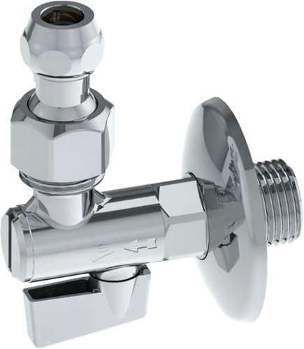 Rubinetto Sottolavabo a Sfera 1/2 x 3/8 con Filtro integrato e snodo| Ottone Nichelato CW617N | per Lavabo e Bidet bagno Made In Italy | Controllo acqua Calda e fredda | Leva in Metallo