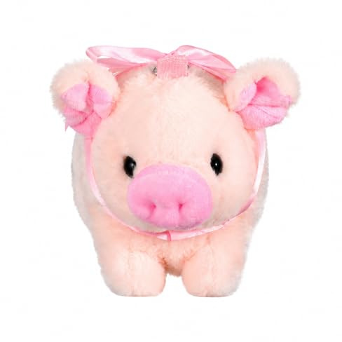 ZUNOXAZ Kuscheltier Tasche Große Kapazität Plüsch Umhängetasche in Rosa mit Aufbewahrung für Tägliche Notwendigkeiten Leichte Süße Schwein Form für Mädchen und Studenten