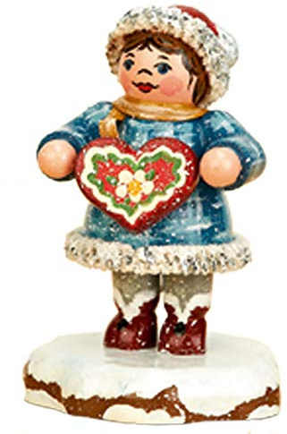 Hubrig-Volkskunst Winterkinder Tinchens Lebkuchenherz, Höhe 5 cm