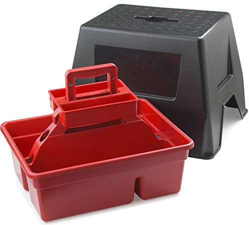 Little Giant Stable Storage Box and Stool DuraTote Stool and Tote Box with Carrying Handle (Red) (Item No. DTSSRED)