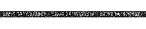 Unique Party 90134 - 12ft Foil Glitz Black 30th Birthday Banner