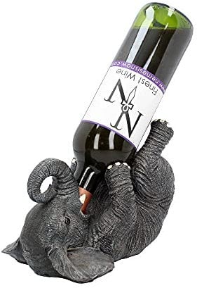 Nemesis Now EXA80004 Guzzlers Elephant Wine Bottle Holder 21cm Grey