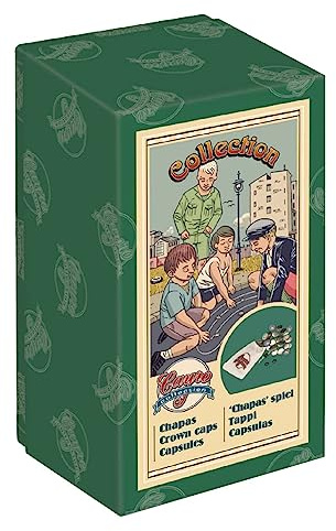 Cayro – Caps – ab 8 Jahren – Modell in Form eines Flaschenverschlusses – klassisches Brettspiel – Kinder und Erwachsene – Retro-Box und 1 Stoffbeutel – 2 Spieler