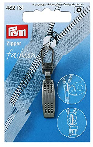 Fashion-Zipper Matrix schwarz gebürstet