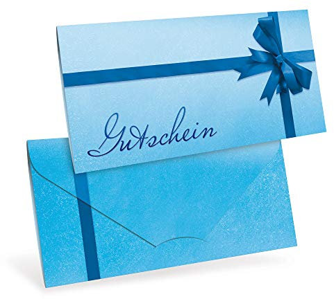 Premium Gutscheinkarten (10 Stück) für Weihnachten, Physiotherapie, Wellness - verschließbare Faltkarte, DIN lang