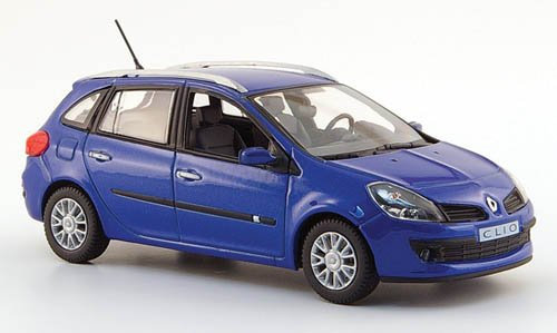 RENAULT Clio Kombi, met.-blau, 2007, Modellauto, Fertigmodell, Norev 1:43