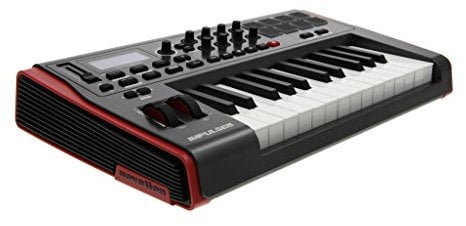 Novation Impulse 25 Keys USB bus-powered MIDI Controller Keyboard – Robust, ultra-responsive, full-size piano keyboard with aftertouch and velocity-sensitive pads – works on Mac or Windows