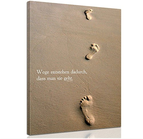 Bilderdepot24 Bild auf Leinwand | Kafka - Wege enstehen dadurch, dass man sie geht in 90x120 cm als Wandbild XXL | Wand-deko Dekoration Wohnung modern Bilder | 11493