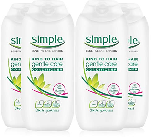 Simple kind to hair Sanfte Pflegespülung, 200 ml, 4 Stück