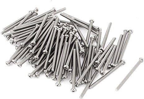 uxcell M2.5 x 35mm 304 Stainless Steel Phillips Round Head Screws Bolt 60pcs