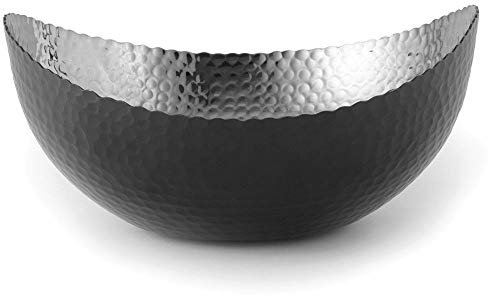 Elegance 72076 Eclipse Bowl, 7.25 x 6.5, Black/Silver