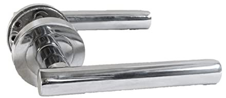 Door Handles 2pcs Internal, for Bedroom, Bathroom & Kitchen Set, Door Latch, Polished Chrome Straight T Bar Internal Medium Size Latch