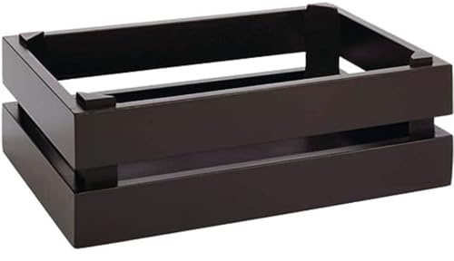 APS Holzbox -SUPERBOX-, Holzkiste, Weinkiste, Buffetbox, Dekoholzbox, Aufbewahrungskiste, Möbelkiste 29 x 18,5 cm, H: 10,5 cm Akazienholz, schwarz passend zu GN 1/4