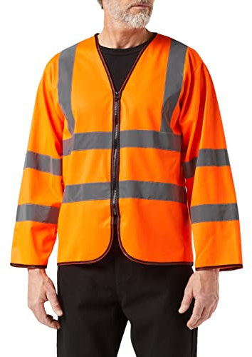 Supertouch 32682 Long Sleeved Hi Vis Zip Vest, Medium, Orange