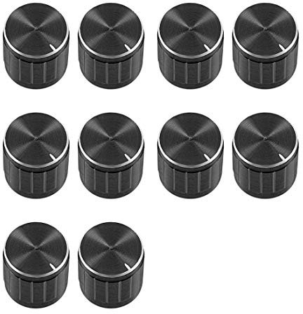 sourcing map 10 Stück 14,4 x 16,8mm Aluminiumlegierung Potentiometer Drehknopf, für 6mm Durchmesser Welle Gitarre Volume Knob