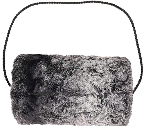 Gebeana Laraice Muff Handwärmer Webpelz Damen - Made in Germany Handgelenkswärmer mit Futter Winter Herbst-Winter - One Size schwarz