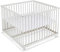 FabiMax Baby Laufgitter 100x100 Weiß lackiert, Stufenlos höhenverstellbar, mit Schlupfsprossen, Laufstall aus massivem Buchenholz (Keine)