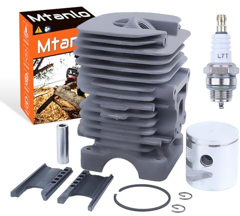 Mtanlo Zylinder Kolben Satz 41mm für Poulan Pro PT842 PPB3416 PPB4018 P4018 P4018WM P4018WT PP4218AVL PP3516AVX PPB4218 PP3416 PPB4218 Kettensäge mit L7T/BPMR7A Zündkerzen #530071884