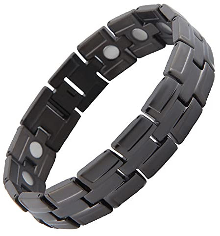 はち Magnetarmband Herren Magnetfeldtherapie Magnetband Stark Magnetisch Gesundheit Männer Armband Geschenk zum Vatertag (Schwarz)-Geschenk zum Vatertag