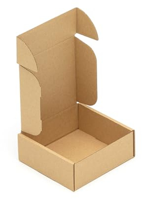 KK Verpackungen Maxibriefkartons 115 x 115 x 45 mm Braun (Außenmaß 135 x 120 x 50 mm) | 50 Stück, Versandkartons Faltschachteln Maxibrief Post-Kartons für Warensendungen Büchersendungen (KK205)