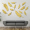TROYSINC 15 Stück 3D Spiegel Acryl Wandaufkleber, Große Blätter Kunst WandSpiegel Wandtattoo, DIY Aufkleber Spiegel Wanddekor für Schlafzimmer Wohnzimmer (Gold)