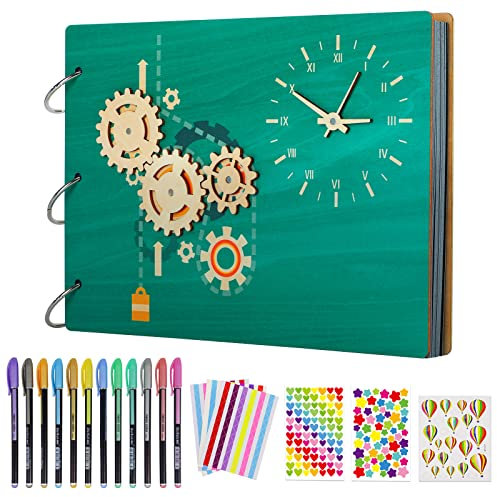 SEEHAN Scrapbook Holz Scrapbooking Pusteblume Erinnerungsbuch für Paare Hochzeit Gästebuch Jahrestag Scrapbook unser Abenteuerbuch Reisealbum