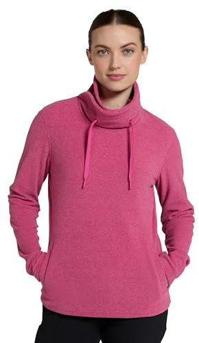 Mountain Warehouse Hebridean Womens Cowl Neck Fleece - Breathable Sweater, Brushed Inner & Two Front Pockets – Ideal For Spring Summer, Travel & Outdoors Dark Pink Women's Size 20