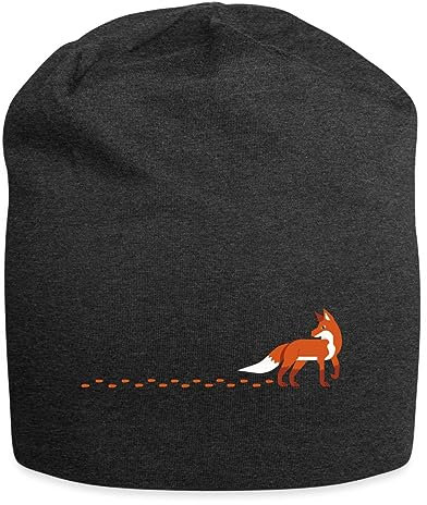 Spreadshirt Fuchs Und Fuchsspur Natur Wandern Jersey-Beanie, One Size, Anthrazit