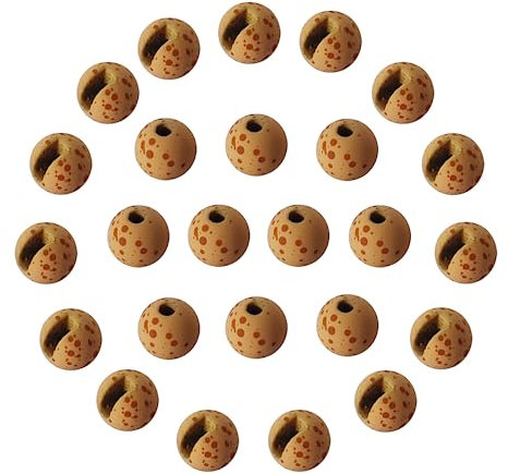 EUPHENG 25pcs Mottled Tactical Slotted Tungsten Beads for Jig Hooks Fly Tying Assortment Nymph Head Fly Tying Materials 6 Colors / 5 Sizes