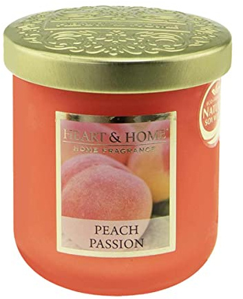 Heart & Home Duftkerze im Glas, klein, 110 g / 30 h, Pfirsich Passion