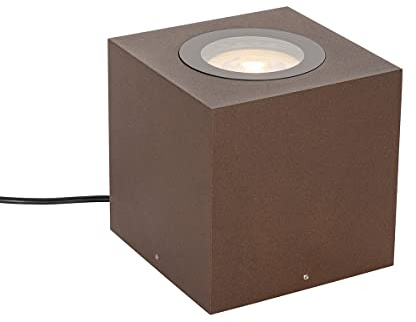 Qazqa Industrie außen Deckenfluter, Stehleuchte, Stehlampe für den Garten - Lennard - Rostbraun, Landhausstil, max. 50W, Geeignet für LED, 15cm, IP65, Quadratisch
