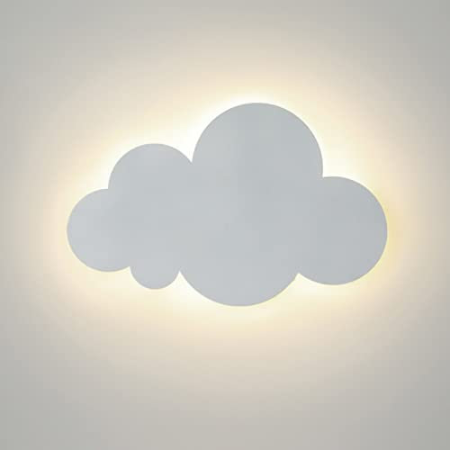 KRIPINC Wolke LED Wandleuchte Innen, Wolke Acryl Wandlampe Innen, 18W LED Wandleuchte, Wandleuchte Kinderzimmer, Wandlampe Modern für Jungen Mädchen Baby Schlafzimmer Nachttisch (Dreifarbiges Licht)