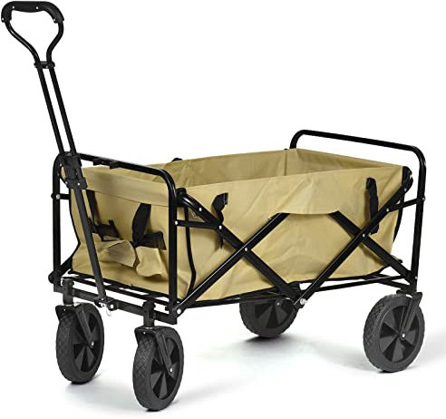 Lixada Bollerwagen Faltbar, Gartenwagen Strandwagen, Zusammenklappbarer Outdoor Utility Wagon, Tragbarer Klapp-Campingwagen für Sportveranstaltungen Beach Park, Draussen Camping Einkaufen