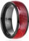 NUNCAD Ring Rot Schwarz Herrenring Wolfram Eheringe Ringe Verlobungsringe mit Rot Verlaufendem Ahorn 8mm Poliert Größe 65 (20.7)