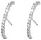 Sterling Silber Pavé Cubic Zirkonia Eternity Strumpfhalter Linie Manschette Ohrstecker 2 Tone Rhodium / 18K Gold (Rhodium), Einheitsgröße, Sterling Silber Zirkon, Zirkonia