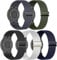 5 farbige 18 mm dehnbare Nylon-Uhrenarmbänder, kompatibel mit Garmin Venu 2S/Vivoactive 4S/Vivomove 3S, Schlaufen-elastische Stoffbänder für Garmin Forerunner 255S/255S Music Girl Women