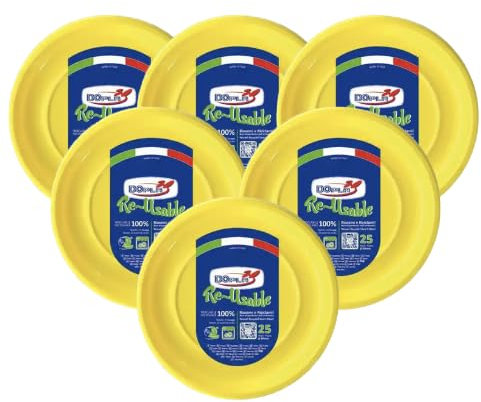 TEKHOME PIATTI FONDI 20,5 CM DOPLA 150PZ COLORE GIALLO