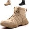 Safety Boots Lightweight Steel Toe Boots Men Women Comfortable Work Boots Shoes Khaki 5.5 UK 39 EU 245