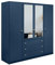 Albello Kleiderschrank Selly Mit Spiegel - Großer Geräumiger Schlafzimmerschrank Aus Holzwerkstoff - Standschrank Für Das Schlafzimmer 196 cm 200 cm 57,5 cm Blau