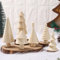 Namalu 6 Pcs Mini Wooden Christmas Trees Wood Christmas Trees Small Figurine Farmhouse Handmade Vintage Xmas Tabletop Decorations Rustic Xmas Tree Table Centerpiece Unfinished Ornaments for Crafts