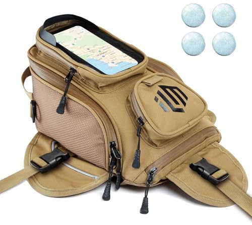 ILM Sacoche de Réservoir Moto-Oxford Saddle Marron Tank Bags Moto avec Sac Magnétique Fort