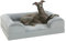 PAWZ Road Mittelgroßes Hundebett, waschbar, orthopädisch mit abnehmbarem Flanellbezug und Reißverschluss, Hundesofa für mittelgroße Hunde, 2-lagiges wasserdichtes Hundebett, 71x58x16cm Grau
