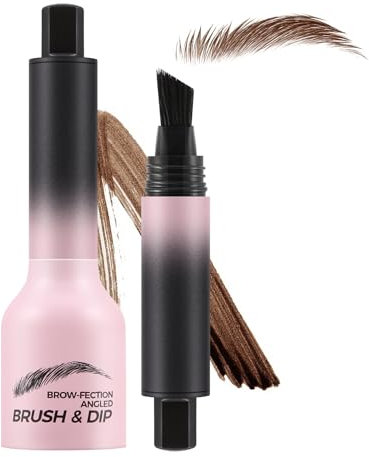 Apooliy Brow Fection Winkelbürste & Dip,Wasserfestes Augenbrauengel, haarähnliche Striche, Augenbrauenstift, gepresster Wild Brow Pencil, lang anhaltend