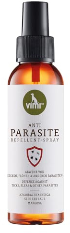 Zeckenschutz für Hunde – Natürliches Spray gegen Zecken, Flöhe & Milben – Mit Neem, Zitronen-Eukalyptus & Lavendel – Bis zu 8 Stunden – 100 ml – vimi Anti Parasite