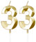 mciskin Gold 33th Birthday Candles, 3D Number 33 Candles for Cake, Women Men 33th Birthday Decorations,Pearl Gold Candle Cake Topper Decorations for Birthday Party Weddings Anniversary Supplies