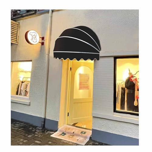 Auvent de fenêtre incurvé d'extérieur anti-UV, imperméable, coupe-vent pour terrasse, balcon, terrasse, 75 cm de diamètre