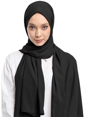 TaleMoon Hijab Kopftuch Damen,Muslimische Hijab für Frauen,Modern Islamische Baumwoll Kopftucher,Schwarz Gebetskopftuch,Headscarf und Tuch,Premium Muslimische Kleider,Muslimische Frauen Geschenke