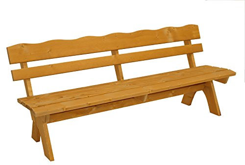 DEGAMO Gartenbank RHÖN 4-sitzer 200cm, massives Kiefernholz 30mm offenporig lasiert, Outdoor