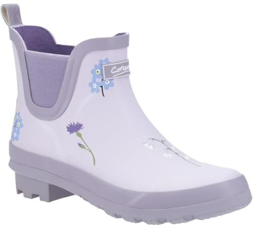 Cotswold Damen Gummistiefel, Wildblumenmotiv, Flieder, 38 EU